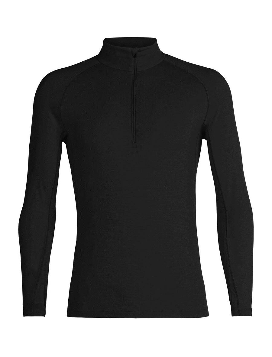 Icebreaker BodyfitZone™ Merino 200 Zone Thermal Long Sleeve Half Zip Top Férfi Base Layers Fekete | HU 1337TCEV